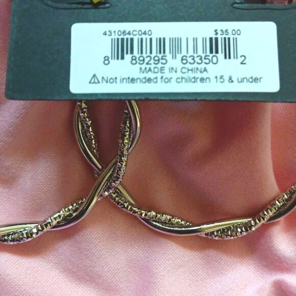 NWT Steve Madden Double Twist Hoops - Picture 5 of 6
